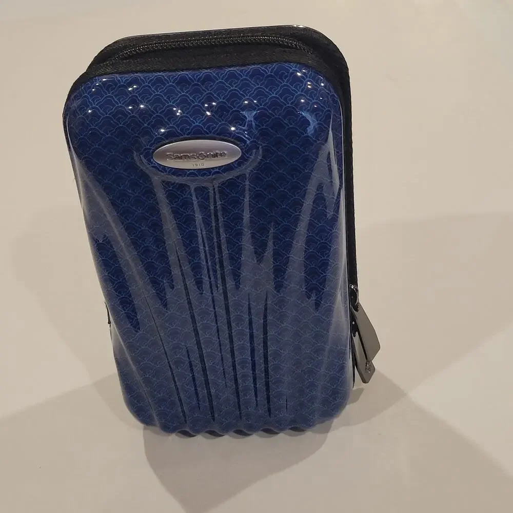 Samsonite ANA First Class Blue Black Zip Travel Case Amenity Toiletry Bag Pouch